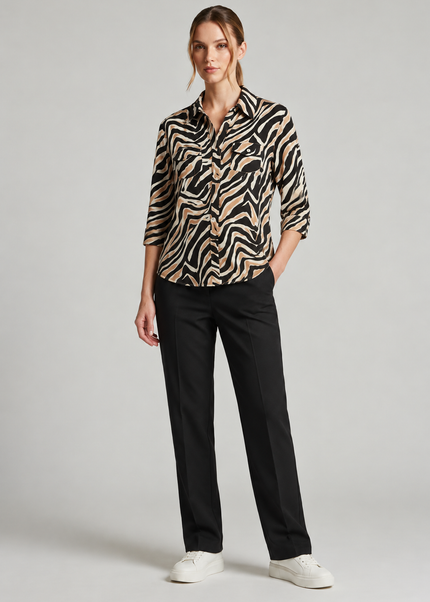 Blouse animal swirl soft touch 3/4 sleeve