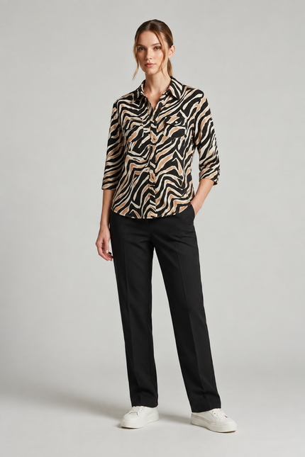 Blouse animal swirl soft touch 3/4 sleeve