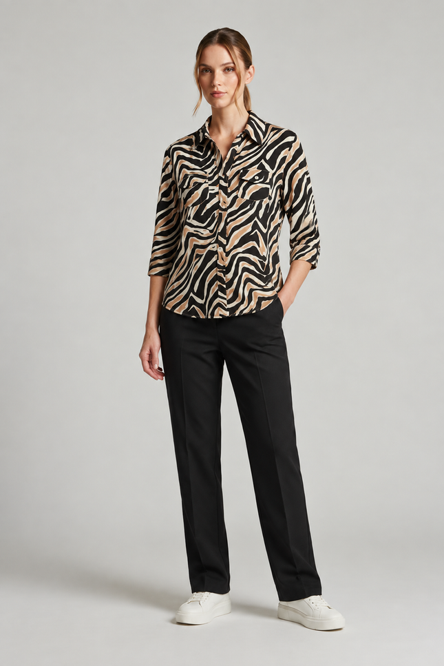 Blouse animal swirl soft touch 3/4 sleeve