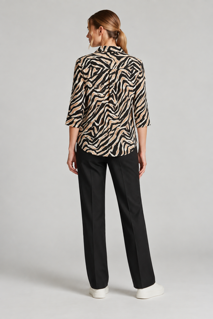 Blouse animal swirl soft touch 3/4 sleeve