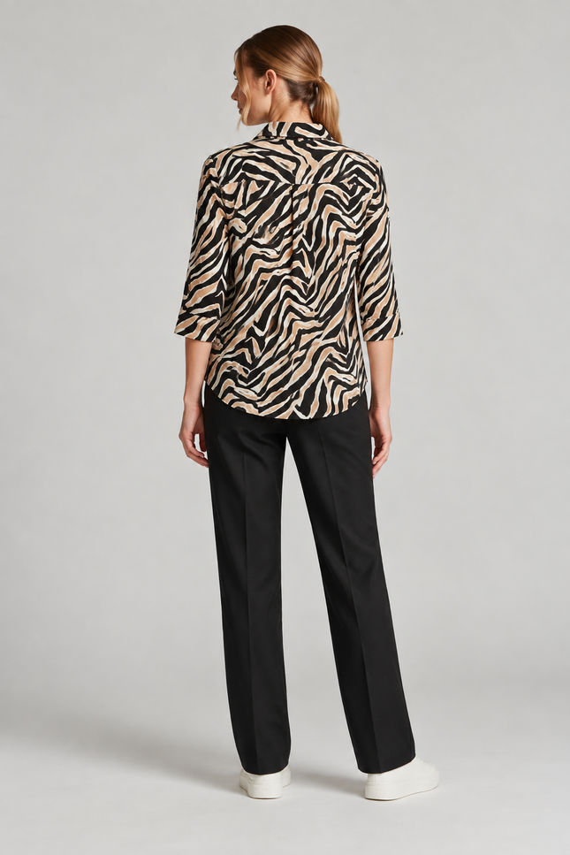 Blouse animal swirl soft touch 3/4 sleeve
