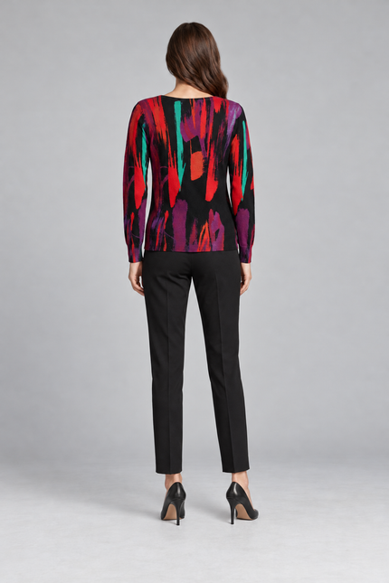 Jumper brushstroke round neck long sleeve