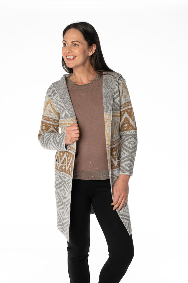 Cardigan edge to edge pattern with longsleeve