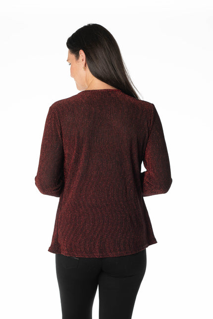 Cardigan round neck glittered full sleeve
