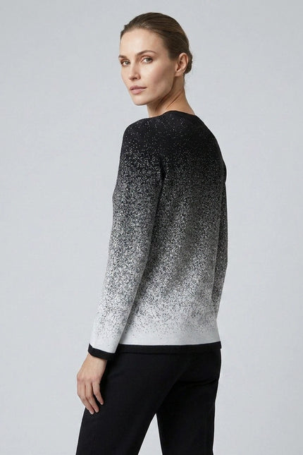 Cardigan speckle pattern mock long sleeve