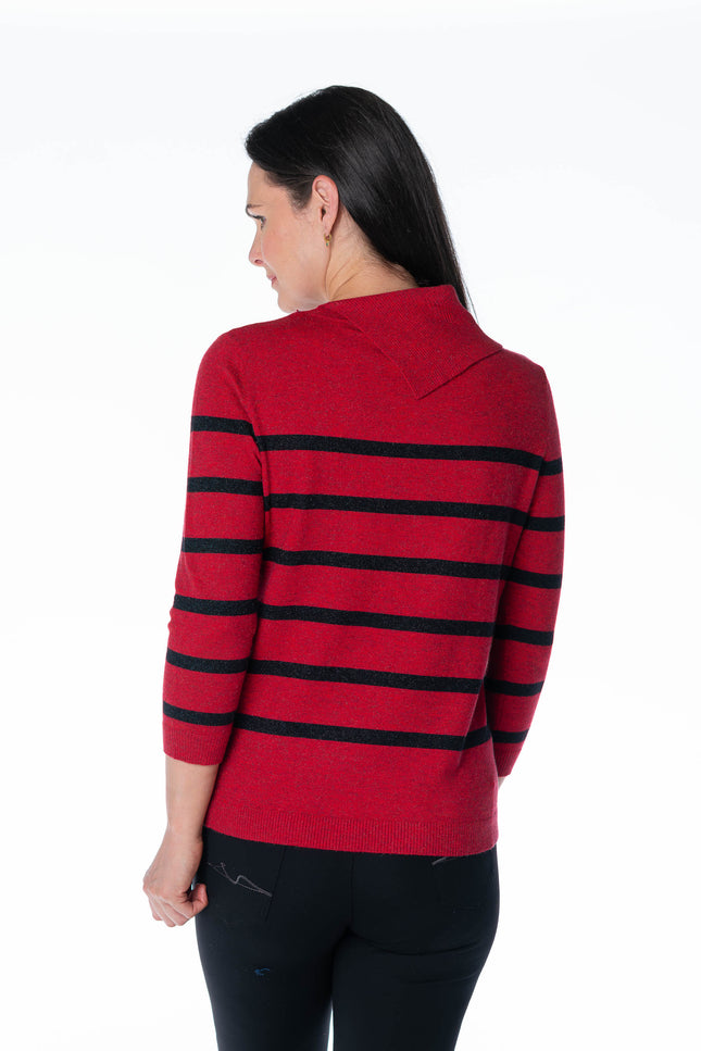 Jumper stripe with cowl neck 3/4 sleeve