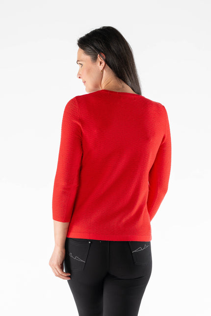 Jumper textured pattern lurex 3/4 sleeve