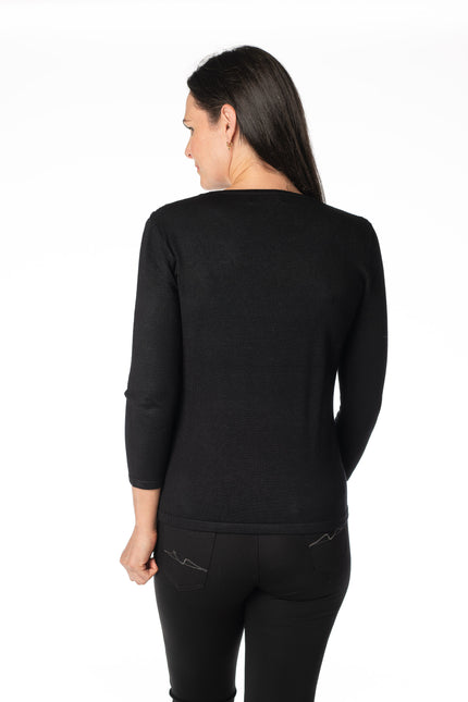 Jumper textured pattern 3/4 sleeve