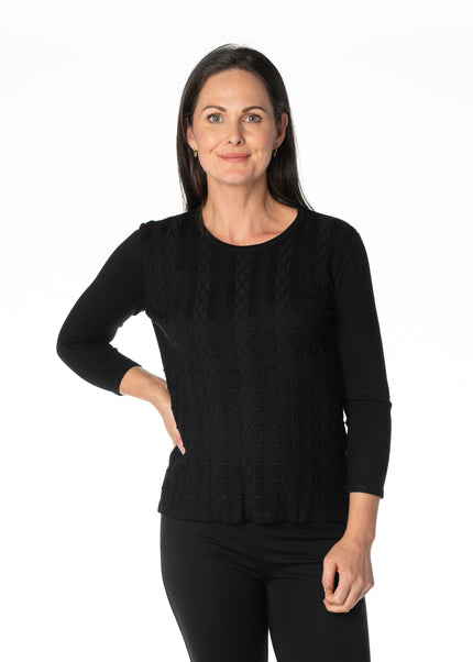 Jumper textured pattern 3/4 sleeve