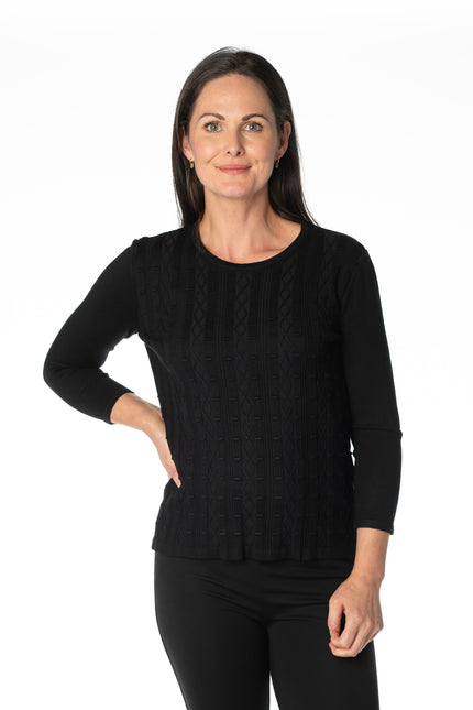 Jumper textured pattern 3/4 sleeve