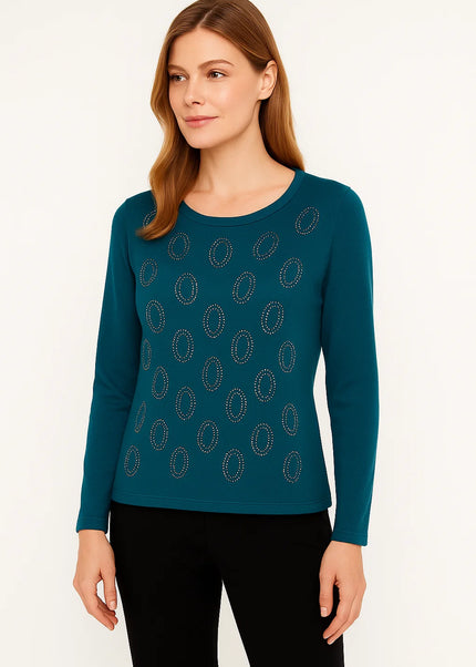 Jumper sparkle hotfix 3/4 sleeve roundneck