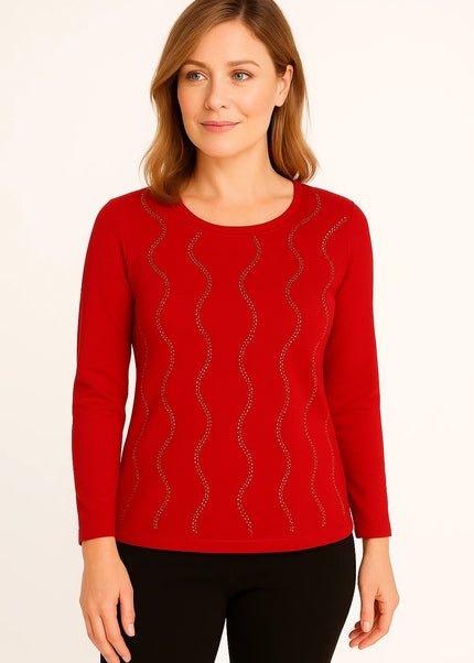Jumper wavy sparkle hotfix 3/4 sleeve