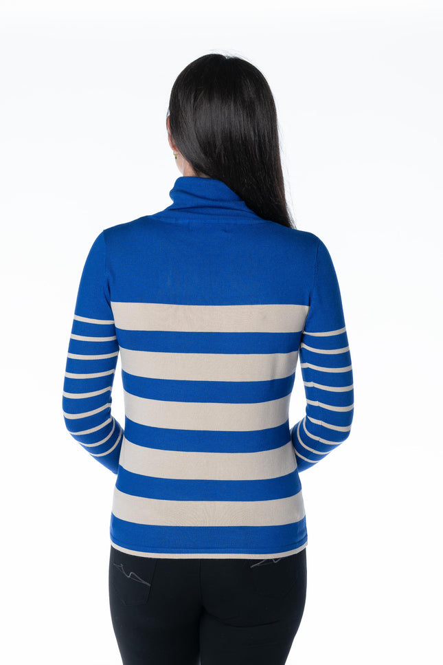 Jumper roll neck stripped 3/4 sleeve