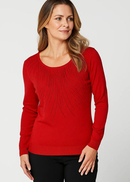Jumper diamante embellsihed round neck