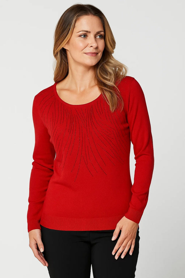 Jumper diamante embellsihed round neck