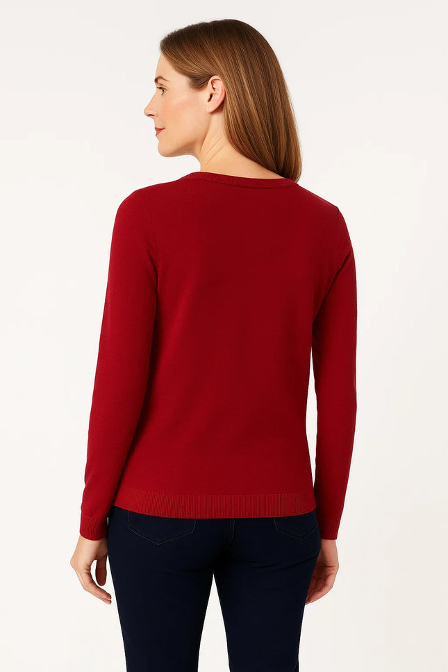 Jumper fitted glitter round neck long sleeve
