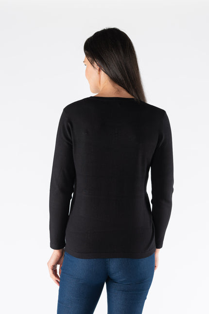 Jumper pearl stoned pattern long sleeve