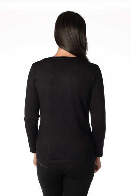 Jumper diamante stripped pattern long sleeve