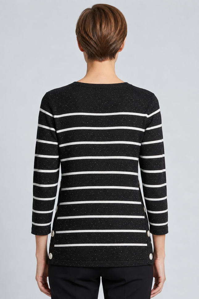 Jumper speckle stripe side button long sleeve