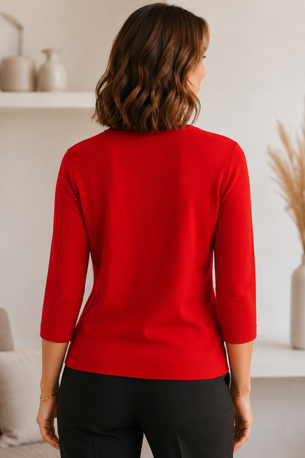 Jumper sparkle detail round neck 3/4 sleeve