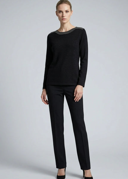 Jumper sparkle neckline long sleeve
