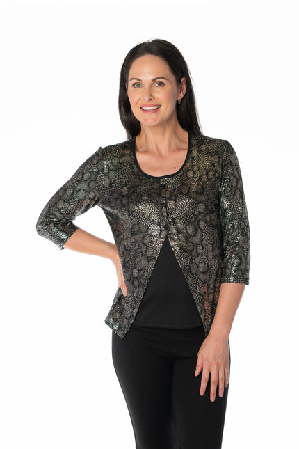 Top animal spot print round neck with sleeve