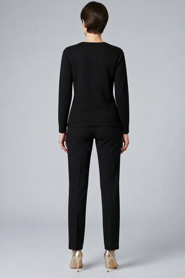 Jumper lurex wavy stripe long sleeve