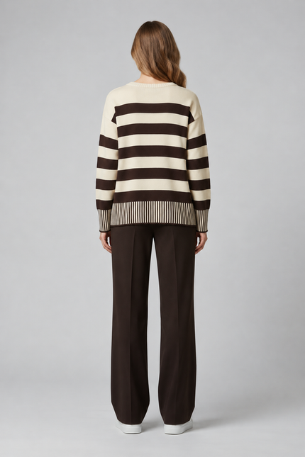 Jumper bold stripe rib detail long sleeve