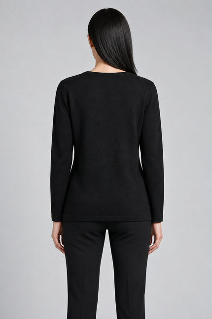 Jumper stripe sparkle round neck 3/4 sleeve