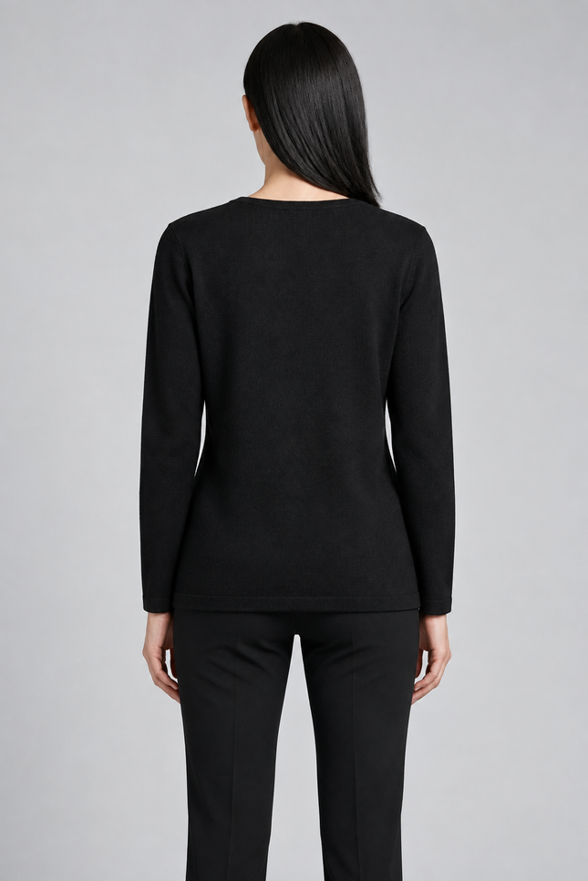 Jumper stripe sparkle round neck 3/4 sleeve