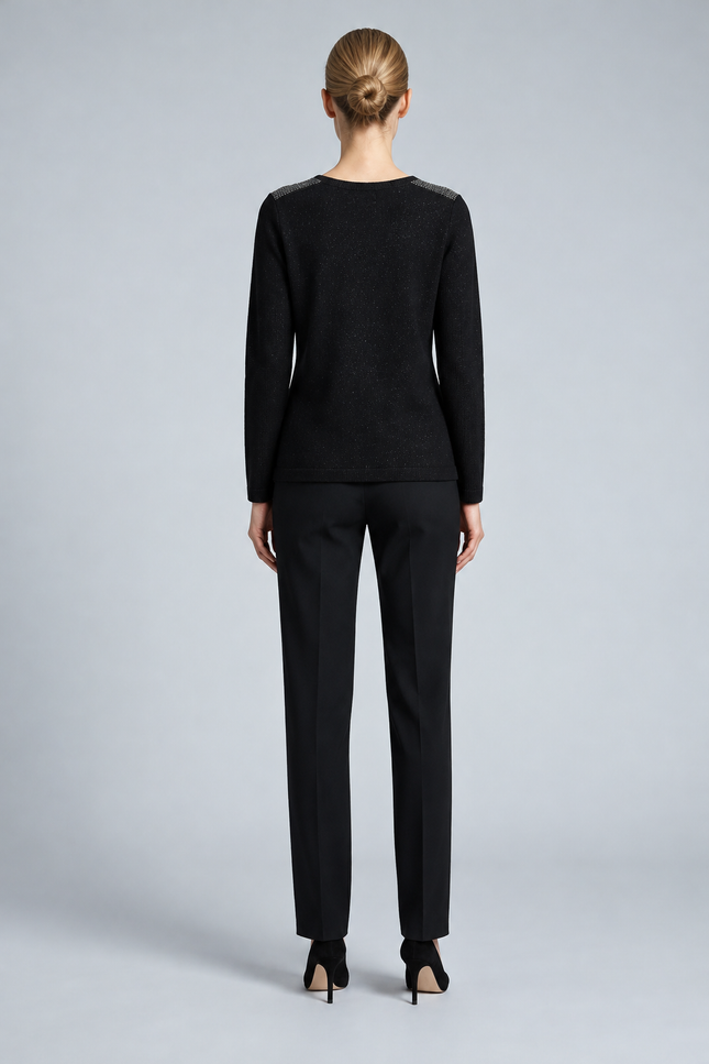 Jumper sparkle neckline long sleeve