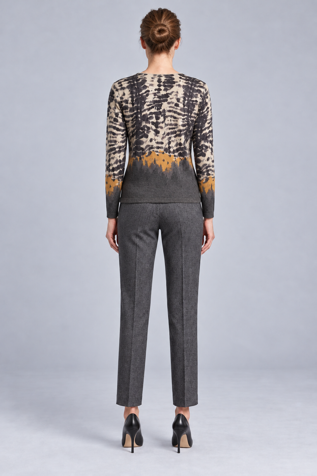 Jumper abstract lurex detail round neck