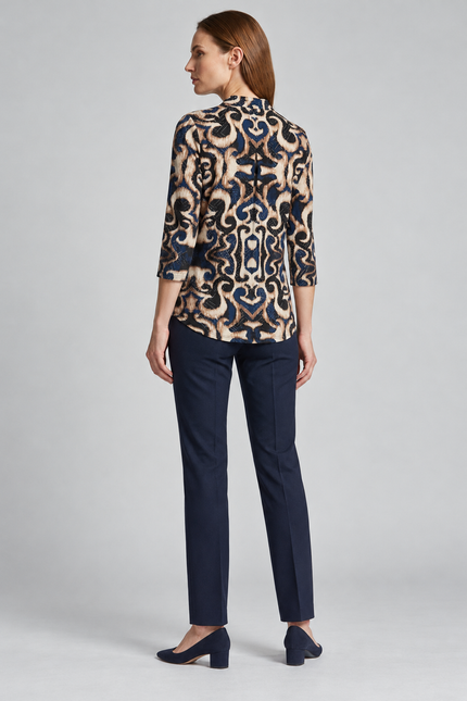 Top abstract print gold foil with button