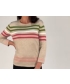 Multi stripe round neck jumper 3/4 sleeve