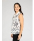 SLEEVELESS FLOWER PRINT BLOUSE- B30096