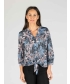 Floral print burn out blouse