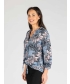 Floral print burn out blouse