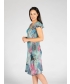 41 Inch Reversible Printed Dress with cap-sleeve