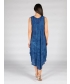 Denim Tie dye print sleeveless round neck dress.