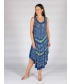 Denim Tie dye print sleeveless round neck dress.