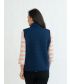 Quilted Pattern Gilet-Navy-12